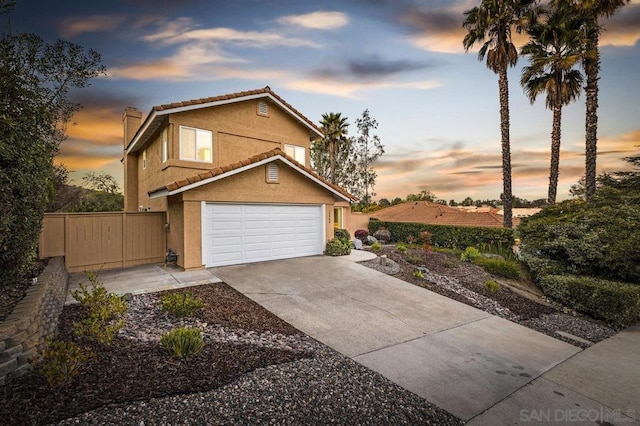 view of front of house featuring a garage