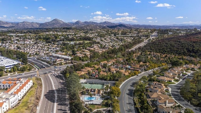 drone / aerial view with a mountain view