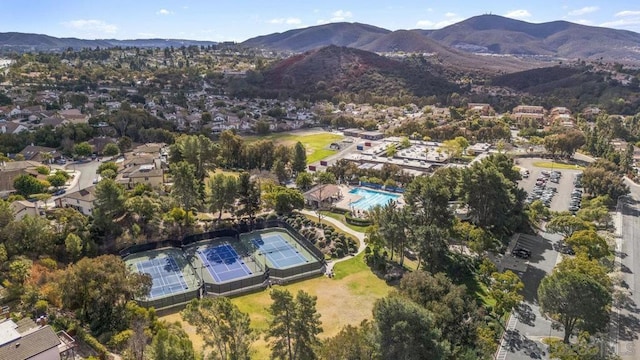 aerial view featuring a mountain view