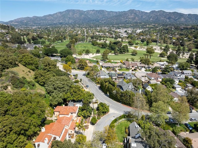 aerial view with a mountain view