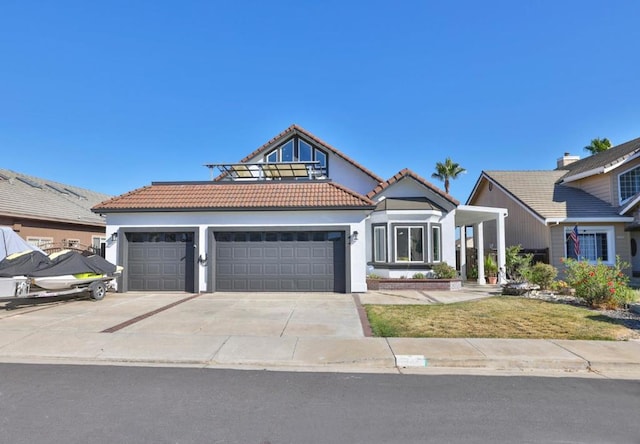 view of front facade featuring a garage