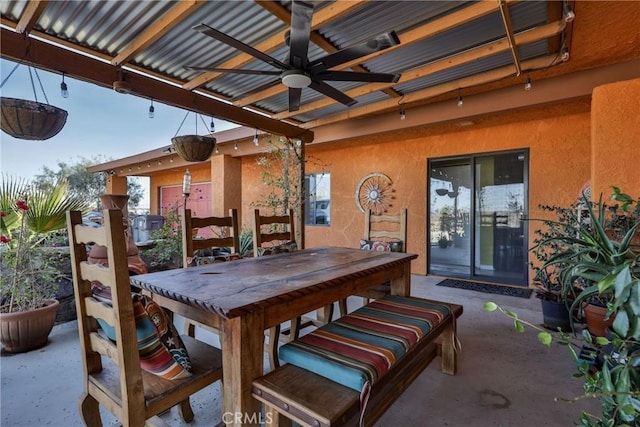 view of patio / terrace with ceiling fan