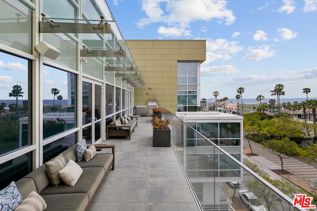 balcony featuring an outdoor living space