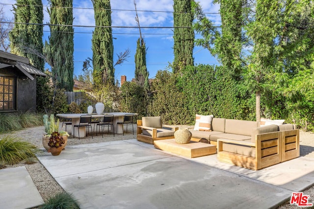 view of patio / terrace with an outdoor hangout area