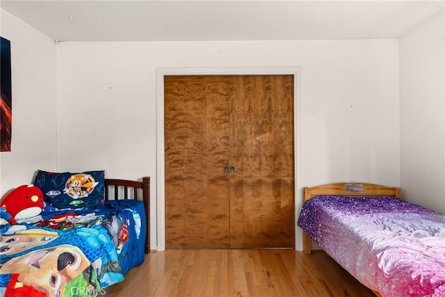 bedroom with wood-type flooring