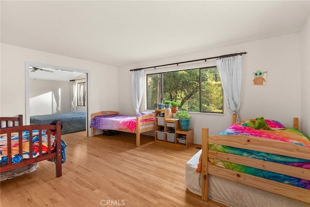 bedroom featuring light wood-type flooring