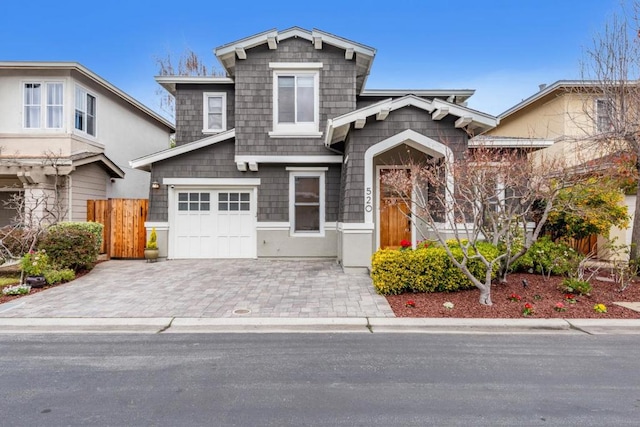 view of front of property featuring a garage