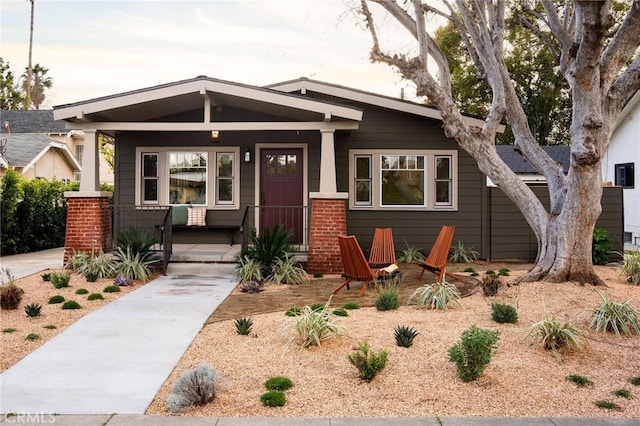 craftsman inspired home with covered porch