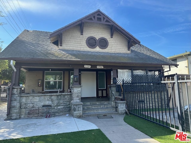 view of front of house with covered porch