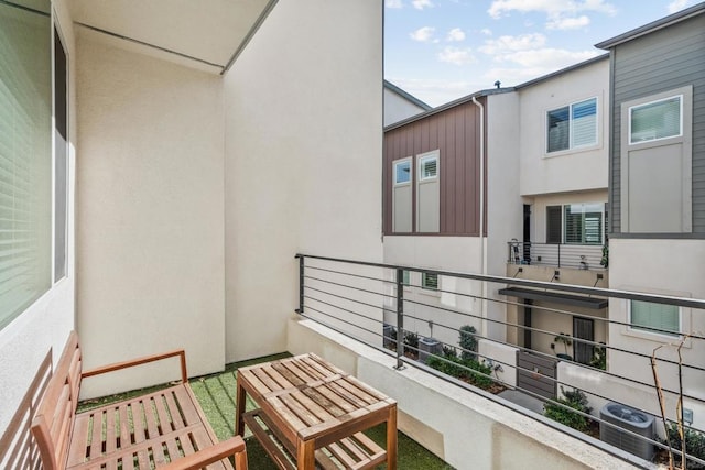 balcony with central AC unit