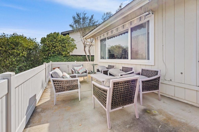 view of patio / terrace featuring outdoor lounge area