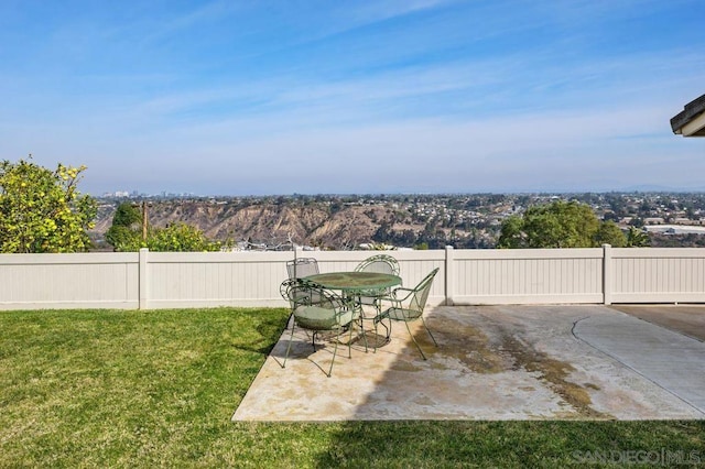 view of yard with a patio area