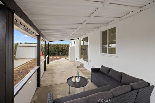 view of patio featuring an outdoor hangout area