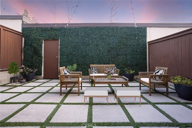 view of patio featuring an outdoor living space