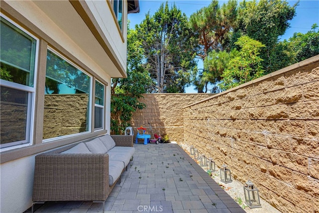 view of patio with outdoor lounge area