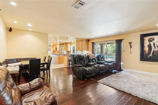 living room featuring hardwood / wood-style floors