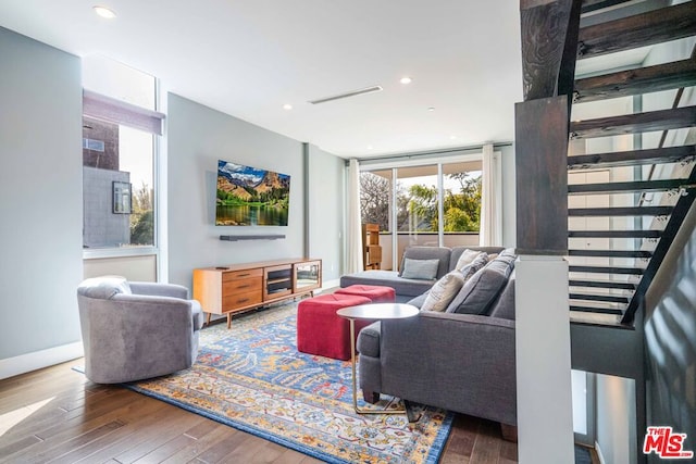 living room featuring hardwood / wood-style floors