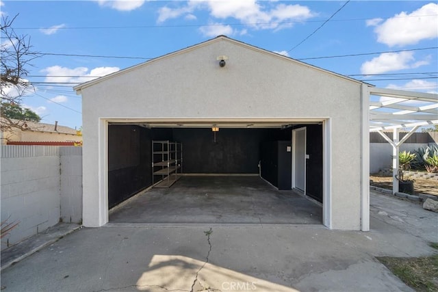 view of garage