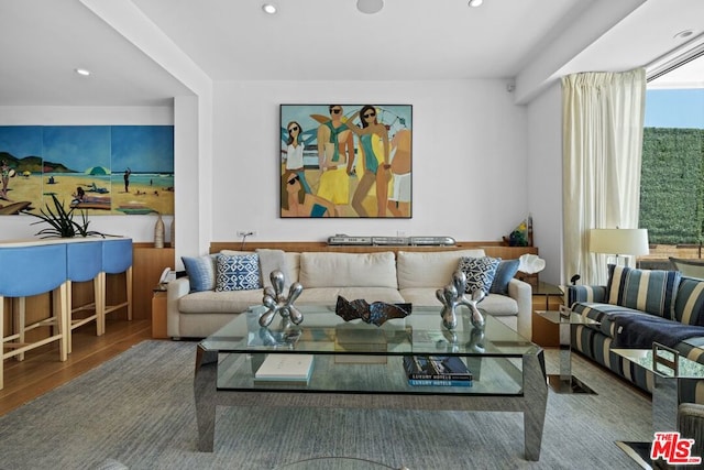 living room featuring hardwood / wood-style flooring