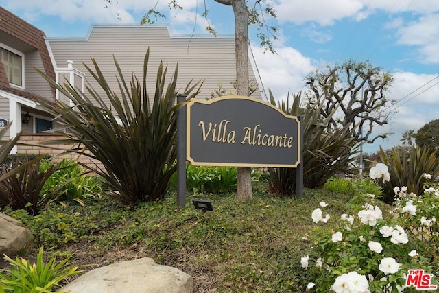 view of community sign