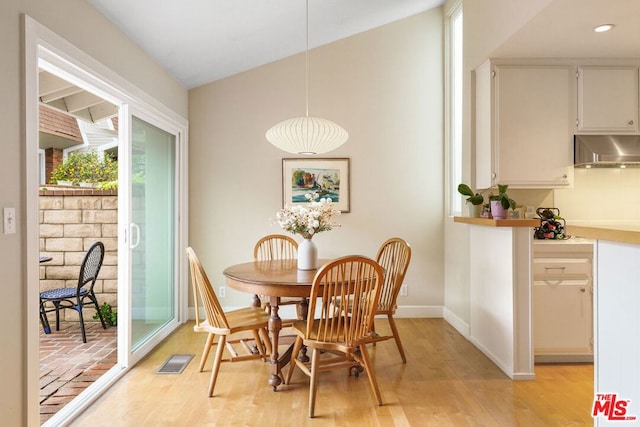 dining room featuring light hardwood / wood-style floors