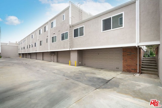 exterior space featuring a garage