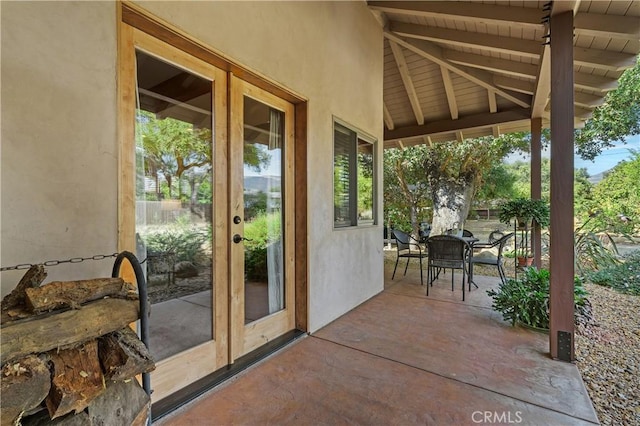 view of patio / terrace featuring french doors