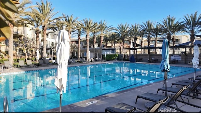 view of pool with a patio area