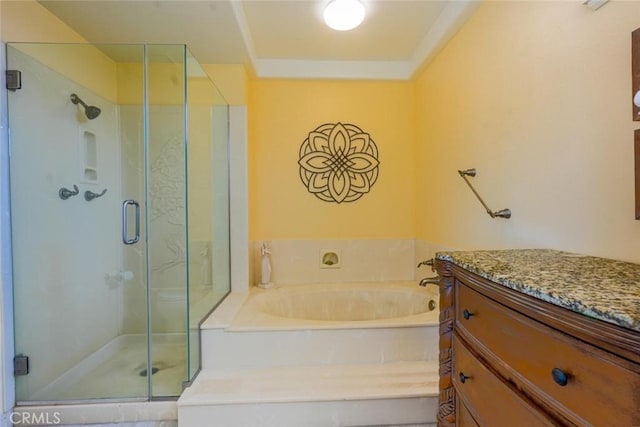 bathroom with plus walk in shower