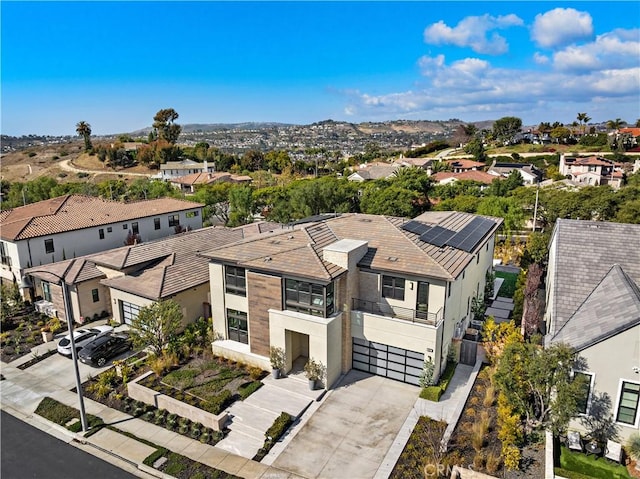 aerial view with a residential view