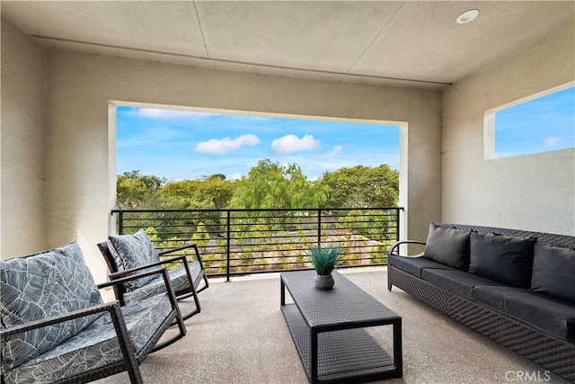 balcony featuring outdoor lounge area