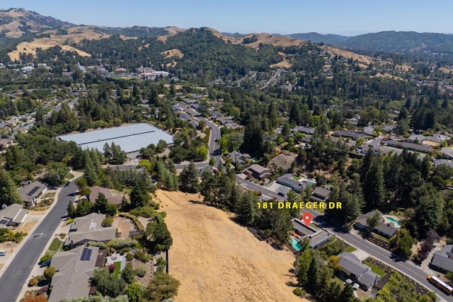 aerial view featuring a mountain view