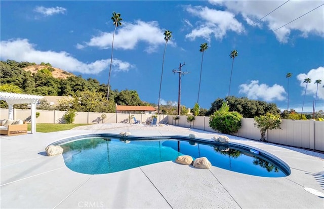 view of pool with a patio area and a pergola