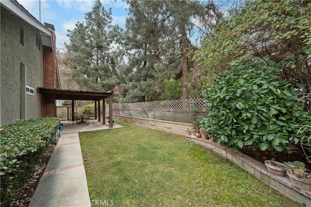 view of yard featuring a patio