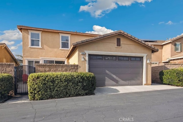 view of front property with a garage