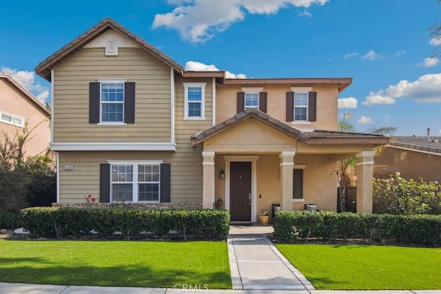 view of front of house with a front yard