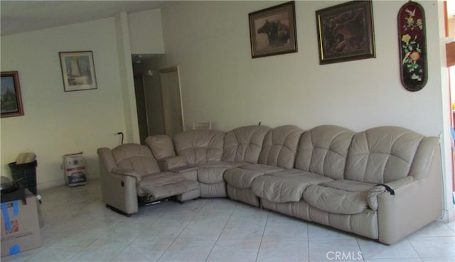 view of tiled living room