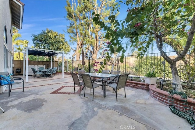 view of patio / terrace with a pergola