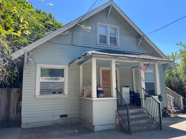 bungalow-style house featuring a porch