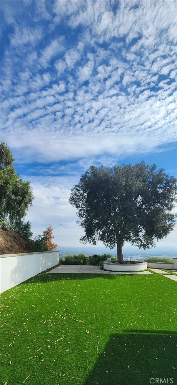 view of community featuring a lawn