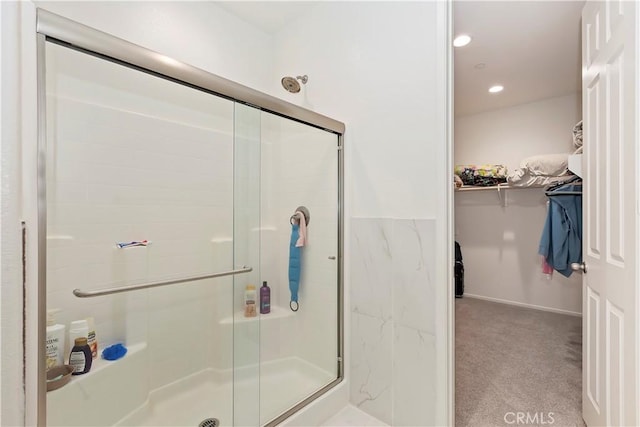 bathroom with walk in shower