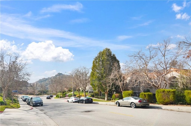 view of road featuring a mountain view