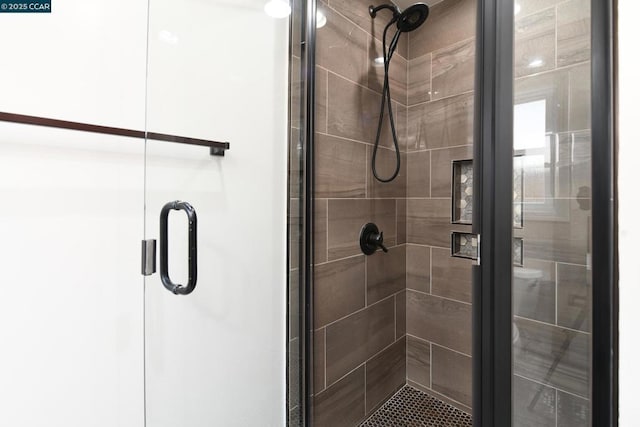 bathroom featuring walk in shower