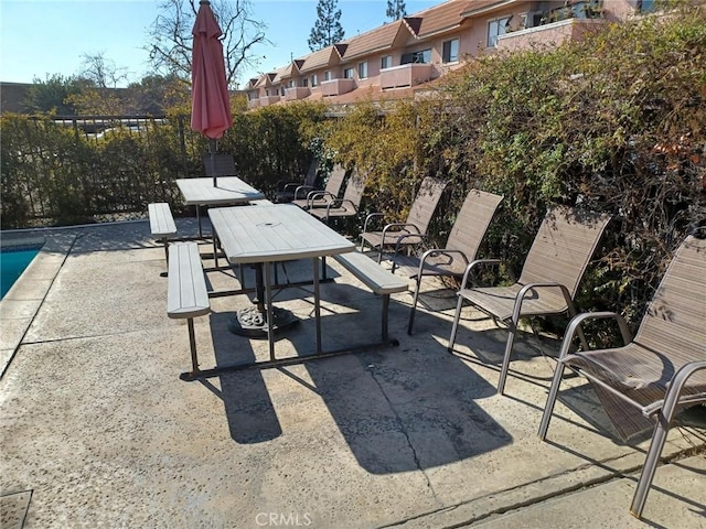 view of patio featuring outdoor dining space