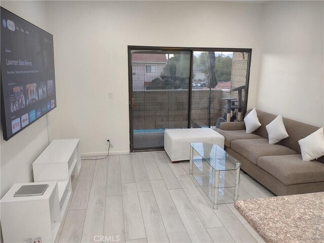 living room featuring light hardwood / wood-style flooring