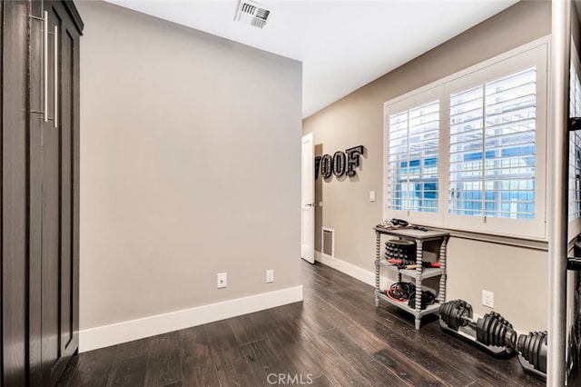 office area featuring dark hardwood / wood-style flooring