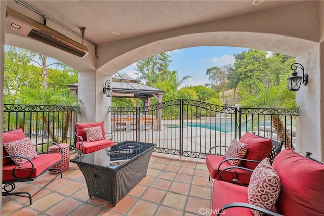 22544 N Summit Ridge Cir, Chatsworth, CA 91311 - view of patio with a gazebo and outdoor lounge area