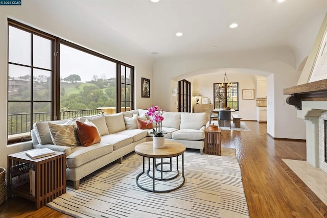 living room featuring hardwood / wood-style floors