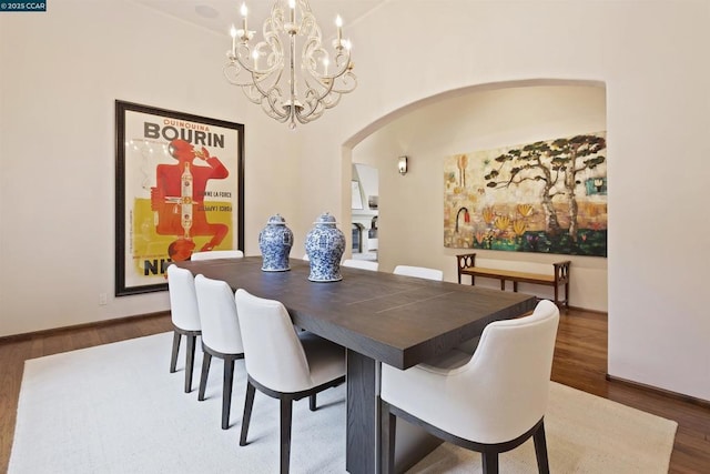 dining space featuring hardwood / wood-style flooring