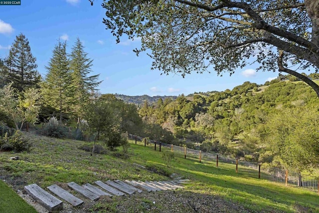 view of property's community featuring a lawn and a rural view